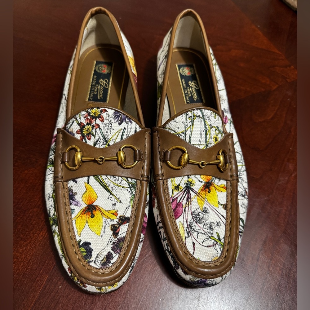 Gucci Flora Horsebit Loafers